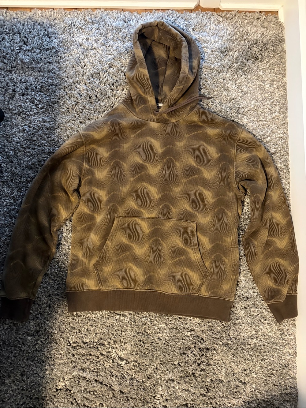 Men's Brown Patterned Hooded Sweater